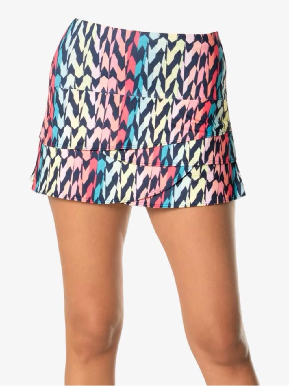 Lucky in Love Parallels Scallop Tennis Skort skirt womens rainbow athletic